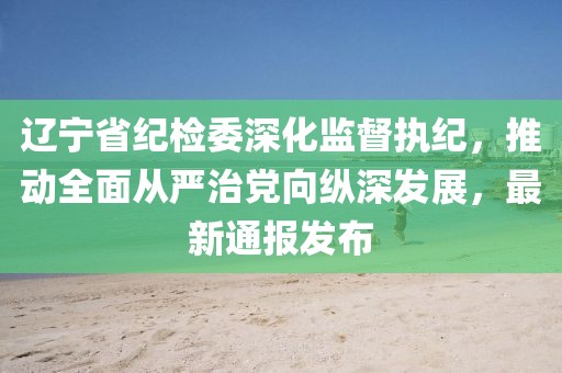遼寧省紀(jì)檢委深化監(jiān)督執(zhí)紀(jì)，推動(dòng)全面從嚴(yán)治黨向縱深發(fā)展，最新通報(bào)發(fā)布
