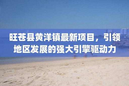 旺蒼縣黃洋鎮(zhèn)最新項目，引領(lǐng)地區(qū)發(fā)展的強大引擎驅(qū)動力