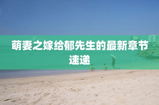 萌妻之嫁給郁先生的最新章節(jié)速遞