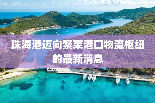 珠海港邁向繁榮港口物流樞紐的最新消息