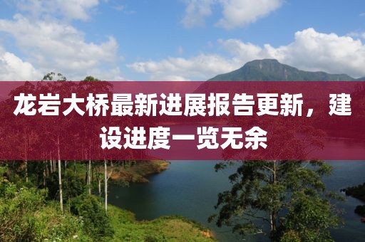 龍巖大橋最新進展報告更新，建設進度一覽無余