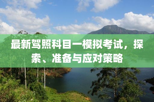 最新駕照科目一模擬考試，探索、準備與應(yīng)對策略